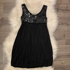 Forever 21 Sequin Bubble Party Mini Dress Black